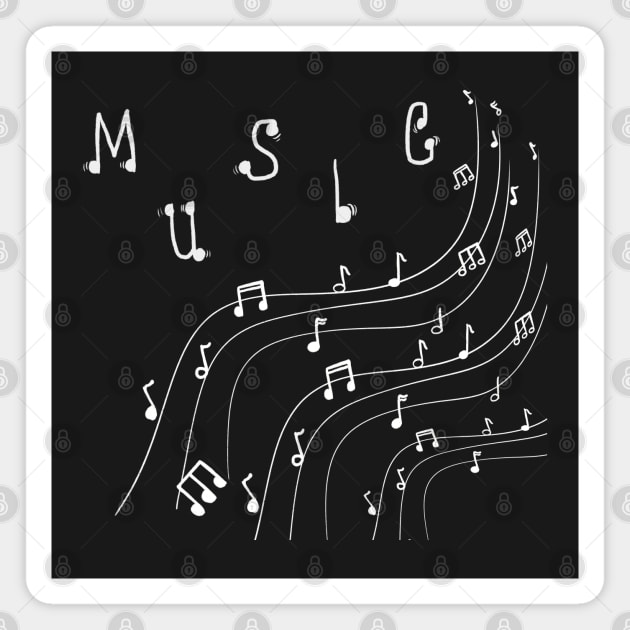 Music notes Magnet by Xatutik-Art